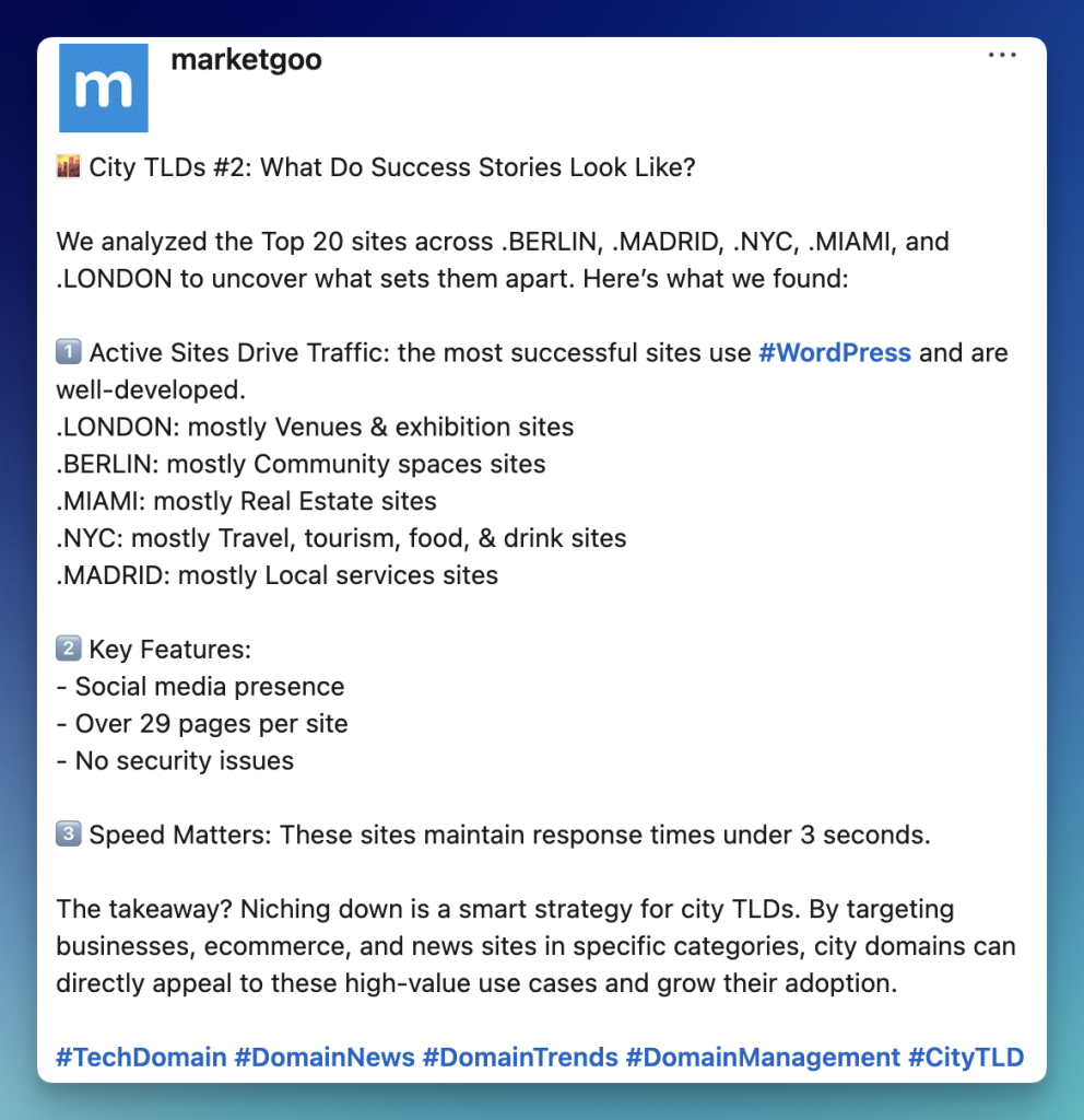 CITY TLDs Series on LinkedIn